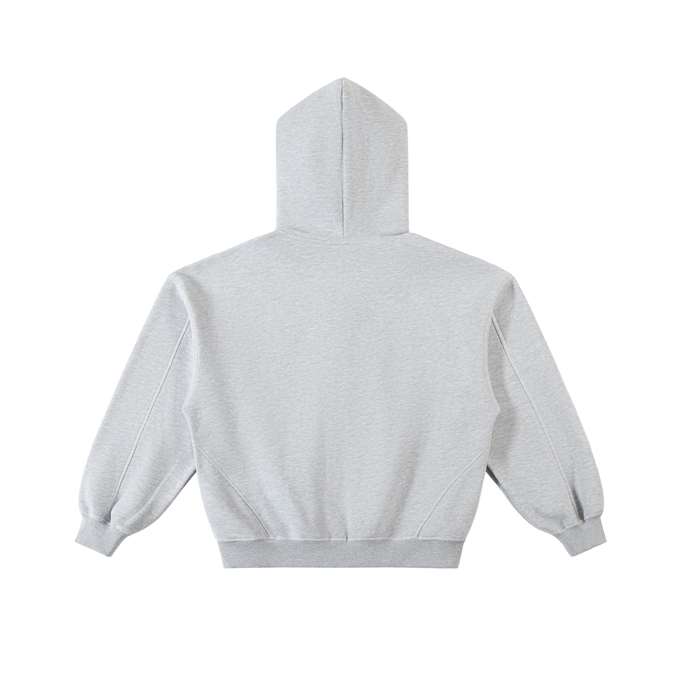 CHP-Contrast-Stitched Boxy Fleece Zip Hoodie