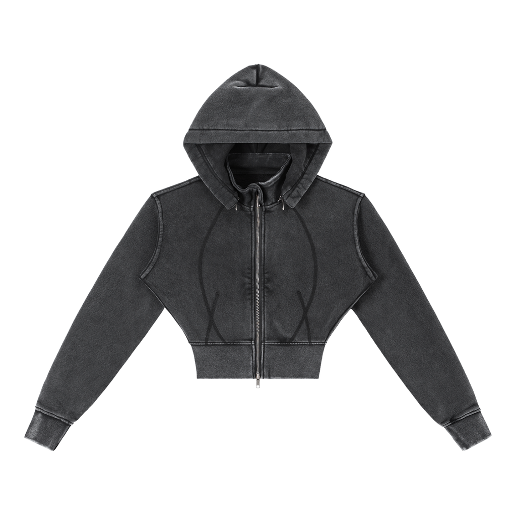 CHP - Vintage Washed Cropped Fleece Hoodie